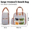 imageFit ampamp Fresh Lunch Bag For Women Insulated Womens Lunch Bag For Work Leakproof ampamp StainResistant Large Lunch Box For Women With Containers Tumbler and Ice Pack Zipper Closure Wichita Bag PalmWhite Dot
