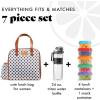 imageFit ampamp Fresh Lunch Bag For Women Insulated Womens Lunch Bag For Work Leakproof ampamp StainResistant Large Lunch Box For Women With Containers Tumbler and Ice Pack Zipper Closure Wichita Bag PalmWhite Dot