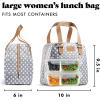 imageFit ampamp Fresh Lunch Bag For Women Insulated Womens Lunch Bag For Work Leakproof ampamp StainResistant Large Lunch Box For Women With Containers Zipper Closure Minneola Bag Brush StrokesGrey Dot