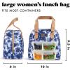 imageFit ampamp Fresh Lunch Bag For Women Insulated Womens Lunch Bag For Work Leakproof ampamp StainResistant Large Lunch Box For Women With Containers Zipper Closure Minneola Bag Brush StrokesBlue Tie Dye