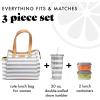 imageFit ampamp Fresh Lunch Bag For Women Insulated Womens Lunch Bag For Work Leakproof ampamp StainResistant Large Lunch Box For Women With Containers and Matching Tumbler Zipper Westerly Lunch Bag Grey StripGray Stripes