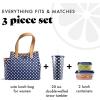 imageFit ampamp Fresh Lunch Bag For Women Insulated Womens Lunch Bag For Work Leakproof ampamp StainResistant Large Lunch Box For Women With Containers and Matching Tumbler Zipper Westerly Lunch Bag Grey StripNavy Dot