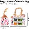 imageFit ampamp Fresh Lunch Bag For Women Insulated Womens Lunch Bag For Work Leakproof ampamp StainResistant Large Lunch Box For Women With Containers and Matching Tumbler Zipper Westerly Lunch Bag Grey StripBotanical Silo Pink