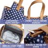 imageFit ampamp Fresh Lunch Bag For Women Insulated Womens Lunch Bag For Work Leakproof ampamp StainResistant Large Lunch Box For Women With Containers and Matching Tumbler Zipper Westerly Lunch Bag Grey StripNavy Dot
