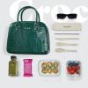 imageFit ampamp Fresh Lyon Luxe Lunch Bag For Women Insulated Womens Lunch Bag For Work Leakproof ampamp StainResistant Large Lunch Box For Women Faux Croc Leather BlackGreen