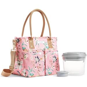 imageFit ampamp Fresh Insulated Lunch Box For Women Leakproof ampamp StainResistant With Container Zipper Two Exterior Pockets  Summerton Lunch Bag Silo NavyEnchanted Chic