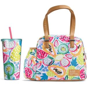 imageFit ampamp Fresh Lunch Bag For Women Insulated Womens Lunch Bag For Work Leakproof ampamp StainResistant Large Lunch Box For Women With Bottle Pocket Long Straps Zipper Closure Laketown Bag Black CheetahFruit