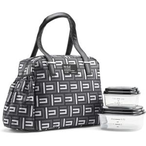 imageFit ampamp Fresh Lunch Bag For Women Insulated Womens Lunch Bag For Work Leakproof ampamp StainResistant Large Lunch Box For Women With Bottle Pocket Long Straps Zipper Closure Laketown Bag Black CheetahBlack Geo