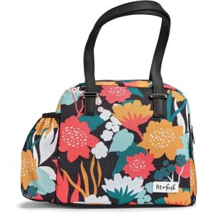 imageFit ampamp Fresh Lunch Bag For Women Insulated Womens Lunch Bag For Work Leakproof ampamp StainResistant Large Lunch Box For Women With Bottle Pocket Long Straps Zipper Closure Laketown Bag Black CheetahCoral Azaleas