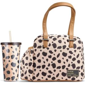 imageFit ampamp Fresh Lunch Bag For Women Insulated Womens Lunch Bag For Work Leakproof ampamp StainResistant Large Lunch Box For Women With Bottle Pocket Long Straps Zipper Closure Laketown Bag Black CheetahCheetah Graphic