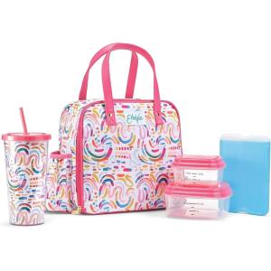 imageFit ampamp Fresh Lunch Bag For Women Insulated Womens Lunch Bag For Work Leakproof ampamp StainResistant Large Lunch Box For Women With Containers Tumbler and Ice Pack Zipper Closure Wichita Bag PalmRainbow