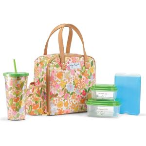 imageFit ampamp Fresh Lunch Bag For Women Insulated Womens Lunch Bag For Work Leakproof ampamp StainResistant Large Lunch Box For Women With Containers Tumbler and Ice Pack Zipper Closure Wichita Bag PalmGroovy Floral