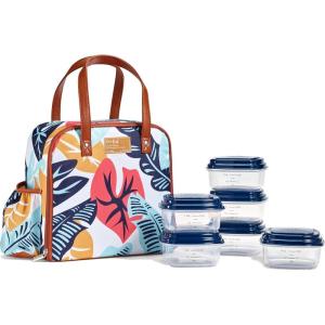 imageFit ampamp Fresh Lunch Bag For Women Insulated Womens Lunch Bag For Work Leakproof ampamp StainResistant Large Lunch Box For Women With Containers Tumbler and Ice Pack Zipper Closure Wichita Bag PalmSilver