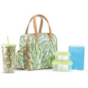 imageFit ampamp Fresh Lunch Bag For Women Insulated Womens Lunch Bag For Work Leakproof ampamp StainResistant Large Lunch Box For Women With Containers Tumbler and Ice Pack Zipper Closure Wichita Bag PalmPalm Leaves