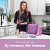 imageFit ampamp Fresh BREE Meal Prep Lunch Box With Containers Ice Pack and Shaker Bottle For Men and Women 6pc Meal Prep Kit Lunch Bag With Containers Included BlackMauve