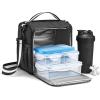 imageFit ampamp Fresh BREE Meal Prep Lunch Box With Containers Ice Pack and Shaker Bottle For Men and Women 6pc Meal Prep Kit Lunch Bag With Containers Included BlackBlack