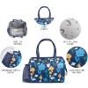 imageFit ampamp Fresh Cloverdale Adult Insulated Lunch Bag with Side Pouch ampamp Carry Handles Complete Lunch Kit Includes 2 Containers SnakeskinBotanical Silo Navy