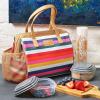 imageFit ampamp Fresh Cloverdale Adult Insulated Lunch Bag with Side Pouch ampamp Carry Handles Complete Lunch Kit Includes 2 Containers SnakeskinColorful Stripe