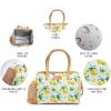 imageFit ampamp Fresh Cloverdale Adult Insulated Lunch Bag with Side Pouch ampamp Carry Handles Complete Lunch Kit Includes 2 Containers SnakeskinLemon Spring