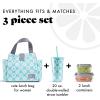 imageFit ampamp Fresh Lunch Bag For Women Insulated Womens Lunch Bag For Work Leakproof ampamp StainResistant Large Lunch Box For Women With Matching Tumbler Snap Closure Westport Bag FloralAqua Dogwood
