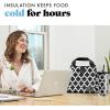 imageFit ampamp Fresh Lunch Bag For Women Insulated Womens Lunch Bag For Work Leakproof ampamp StainResistant Large Lunch Box For Women With Matching Tumbler Snap Closure Westport Bag FloralBlack  White Ikat Tile