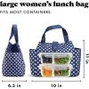imageFit ampamp Fresh Lunch Bag For Women Insulated Womens Lunch Bag For Work Leakproof ampamp StainResistant Large Lunch Box For Women With Matching Tumbler Snap Closure Westport Bag FloralClassic Navy Dot