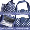 imageFit ampamp Fresh Lunch Bag For Women Insulated Womens Lunch Bag For Work Leakproof ampamp StainResistant Large Lunch Box For Women With Matching Tumbler Snap Closure Westport Bag FloralClassic Navy Dot