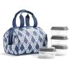 imageFit ampamp Fresh Charlotte Adult Insulated Lunch Bag with Carry Handles Navy Medallion BloomNavy Sketch Diamonds