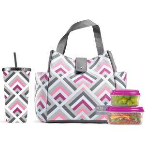 imageFit ampamp Fresh Lunch Bag For Women Insulated Womens Lunch Bag For Work Leakproof ampamp StainResistant Large Lunch Box For Women With Matching Tumbler Snap Closure Westport Bag FloralMagenta