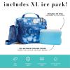 imageFit ampamp Fresh Josie Adult Insulated Lunch Bag with Side Pouch ampamp Carry Strap Complete Lunch Kit Includes Reusable XL Ice Pack Plum CamoNavy Floral