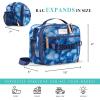 imageFit ampamp Fresh Josie Adult Insulated Lunch Bag with Side Pouch ampamp Carry Strap Complete Lunch Kit Includes Reusable XL Ice Pack Plum CamoNavy Floral