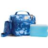 imageFit ampamp Fresh Josie Adult Insulated Lunch Bag with Side Pouch ampamp Carry Strap Complete Lunch Kit Includes Reusable XL Ice Pack Plum CamoNavy Floral