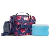 imageFit ampamp Fresh Josie Adult Insulated Lunch Bag with Side Pouch ampamp Carry Strap Complete Lunch Kit Includes Reusable XL Ice Pack Plum CamoPlum Camo