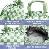 imageFit ampamp Fresh Cromwell Drawstring Lunch Bag for Women Complete Lunch Set with 2 Containers StainResistant LeakResistant Back to School Essential Teacher Lunchbox LemonsGreen