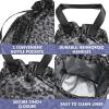 imageFit ampamp Fresh Cromwell Drawstring Lunch Bag for Women Complete Lunch Set with 2 Containers StainResistant LeakResistant Back to School Essential Teacher Lunchbox LemonsBlack Cheetah