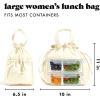 imageFit ampamp Fresh Cromwell Drawstring Lunch Bag for Women Complete Lunch Set with 2 Containers StainResistant LeakResistant Back to School Essential Teacher Lunchbox LemonsIvory
