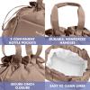imageFit ampamp Fresh Cromwell Drawstring Lunch Bag for Women Complete Lunch Set with 2 Containers StainResistant LeakResistant Back to School Essential Teacher Lunchbox LemonsTaupe