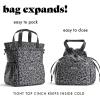 imageFit ampamp Fresh Cromwell Drawstring Lunch Bag for Women Complete Lunch Set with 2 Containers StainResistant LeakResistant Back to School Essential Teacher Lunchbox LemonsBlack Cheetah