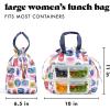 imageFit ampamp Fresh Cromwell Drawstring Lunch Bag for Women Complete Lunch Set with 2 Containers StainResistant LeakResistant Back to School Essential Teacher Lunchbox LemonsAssorted Sardine Cans