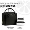 imageFit ampamp Fresh Bloomington Lunch Bag for Women  Insulated Large Lunch Box for Work with Containers LeakResistant StainResistant Zipper Closure Mocha Feline FineBlack