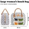 imageFit ampamp Fresh Bloomington Lunch Bag for Women  Insulated Large Lunch Box for Work with Containers LeakResistant StainResistant Zipper Closure Mocha Feline FineGrey Dot