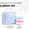imageFit ampamp Fresh Bloomington Lunch Bag for Women  Insulated Large Lunch Box for Work with Containers LeakResistant StainResistant Zipper Closure Mocha Feline FineBubble Gum