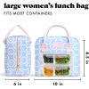 imageFit ampamp Fresh Bloomington Lunch Bag for Women  Insulated Large Lunch Box for Work with Containers LeakResistant StainResistant Zipper Closure Mocha Feline FineBubble Gum