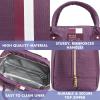 imageFit ampamp Fresh Bloomington Lunch Bag for Women  Insulated Large Lunch Box for Work with Containers LeakResistant StainResistant Zipper Closure Mocha Feline FinePlum Stripe
