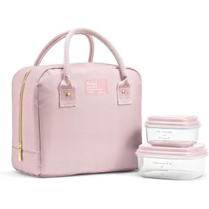 imageFit ampamp Fresh Bloomington Lunch Bag for Women  Insulated Large Lunch Box for Work with Containers LeakResistant StainResistant Zipper Closure Mocha Feline FineMauve