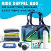 imageFit ampamp Fresh Junior Duffel Bag For Kids Premium NeopreneLike Material Small Duffle Dance ampamp Sports Bag WeekenderBlue Green