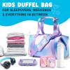 imageFit ampamp Fresh Junior Duffel Bag For Kids Premium NeopreneLike Material Small Duffle Dance ampamp Sports Bag WeekenderPink Purple