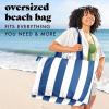 imageFit ampamp Fresh Large Beach Bag for Women  Extra Large Travel Tote With PocketsCobalt Stripe