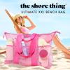 imageFit ampamp Fresh The Shore Thing Marine Grade Mesh Beach Bag with Pockets  Waterproof Sandproof Tote Bag Lightweight Foldable Tote Bag XL Travel Bag Beach Vacation Essentials Flamingo Pink