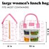 image:imageFit amp Fresh Bloomington Lunch Bag for Women  Insulated Large Lunch Box for Work with Containers LeakResistant StainResistant Zipper Closure Pink Dainty BowsPink Bows